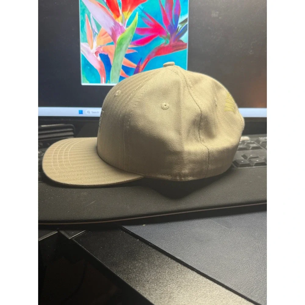 WillBo Baseball Cap Mens Adjustable Tan Cotton Twill Flat Brim Snapback Hat